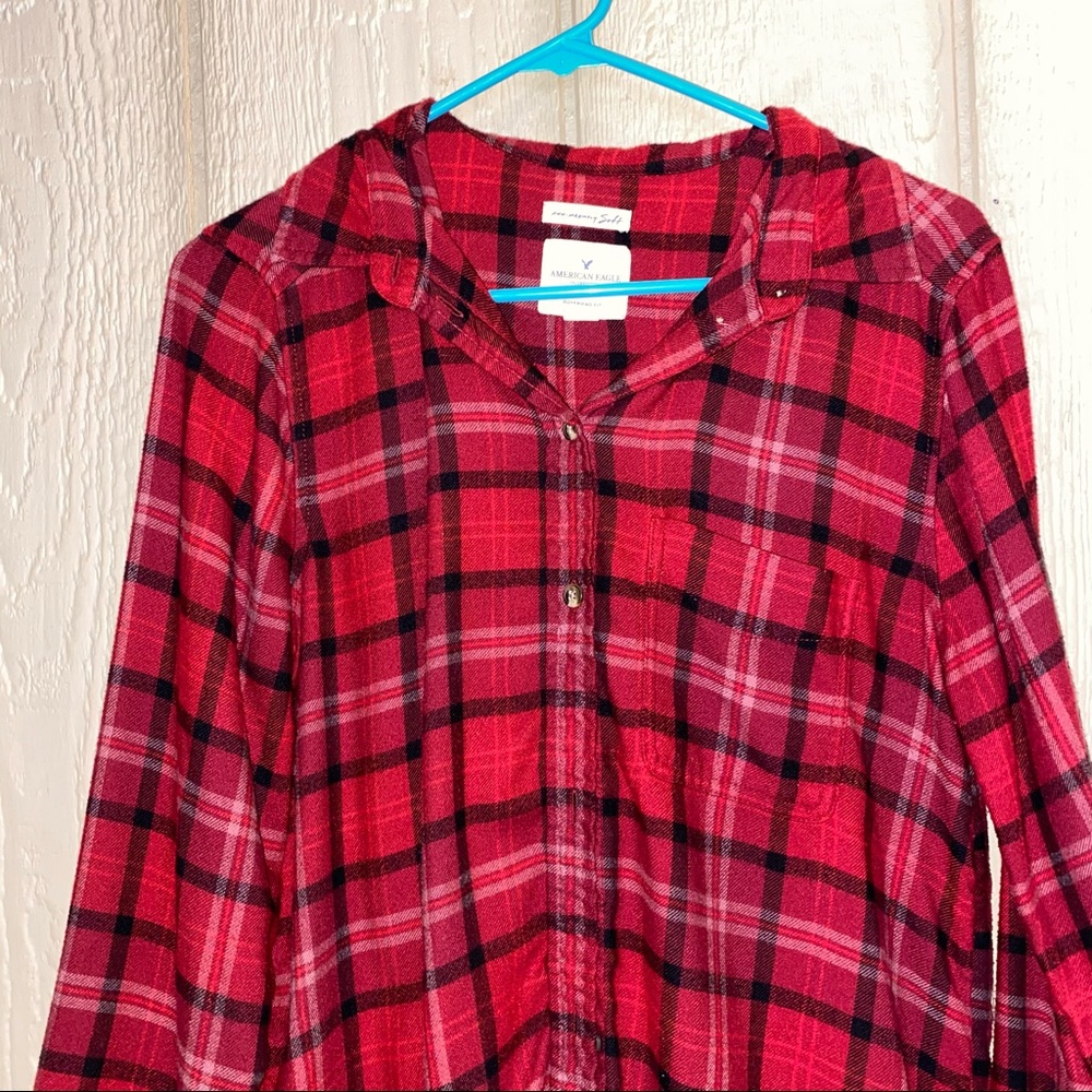 Red and Black American Eagle Flannel
